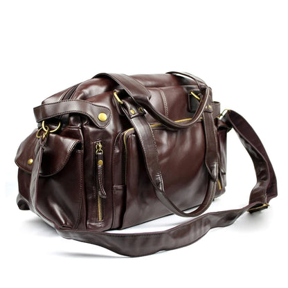 Men's Vintage PU Leather Travel Shoulder Bag