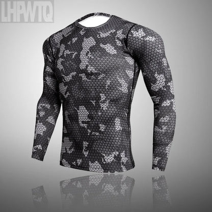 Camouflage Long Sleeve Compression T Shirt