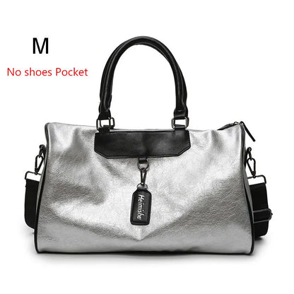 Classy Silver Gym Bag with Bag Tag