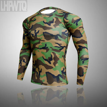 Camouflage Long Sleeve Compression T Shirt