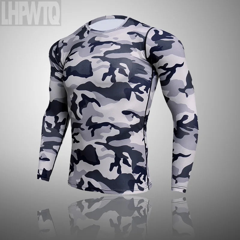 Camouflage Long Sleeve Compression T Shirt