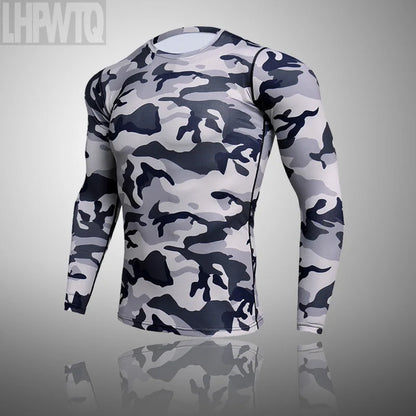 Camouflage Long Sleeve Compression T Shirt