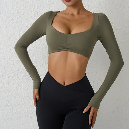 Women’s Yoga Crop Top Long Sleeve Fit